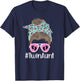 Twin Aunt Messy Bun Aunt Of Twins Twin Auntie Of Twins T-Shirt - T-Shirt | Navy