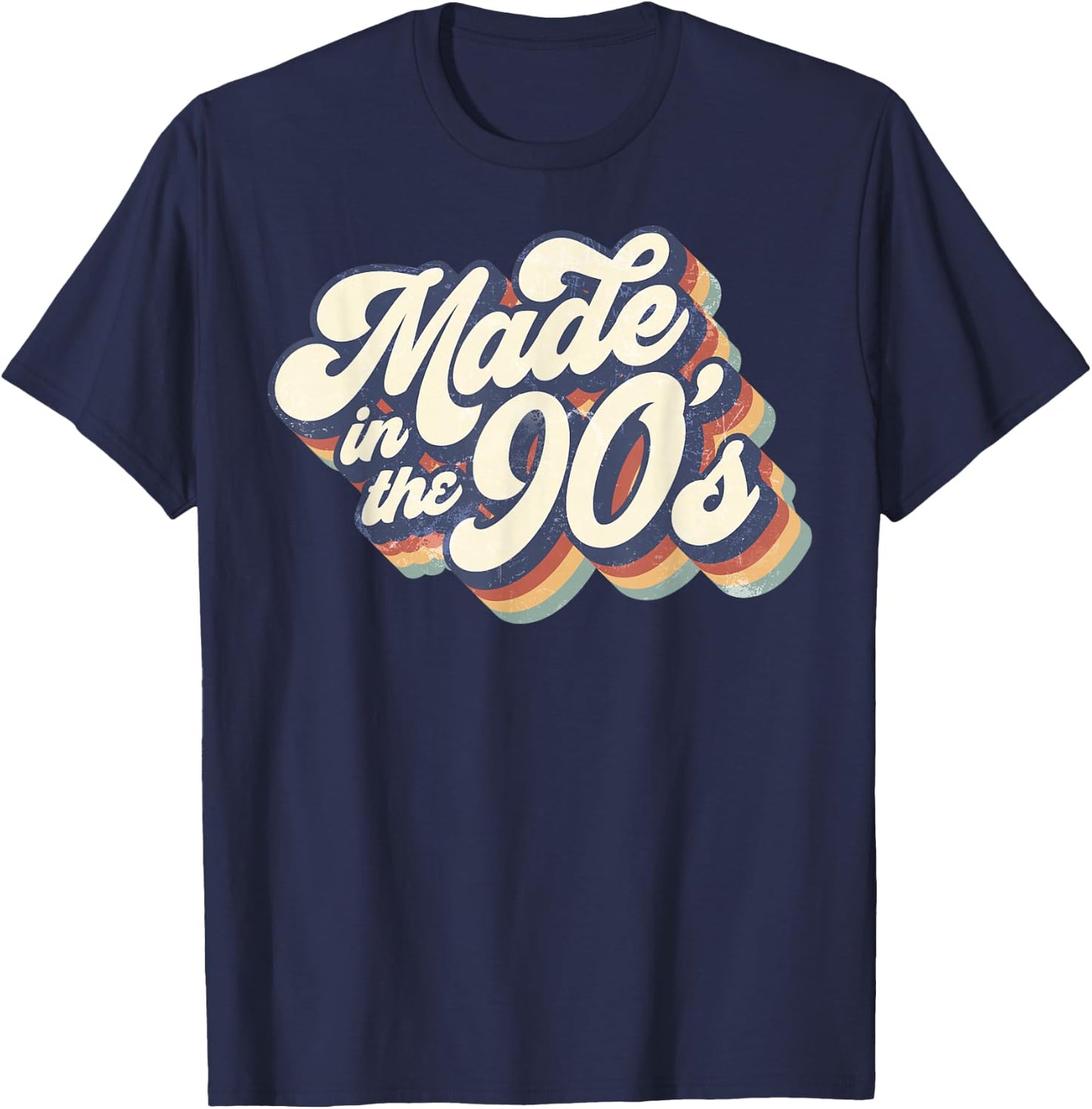 Made In The 90's Retro Funny Vintage 1990s Party Gifts T-Shirt - T-Shirt | Navy