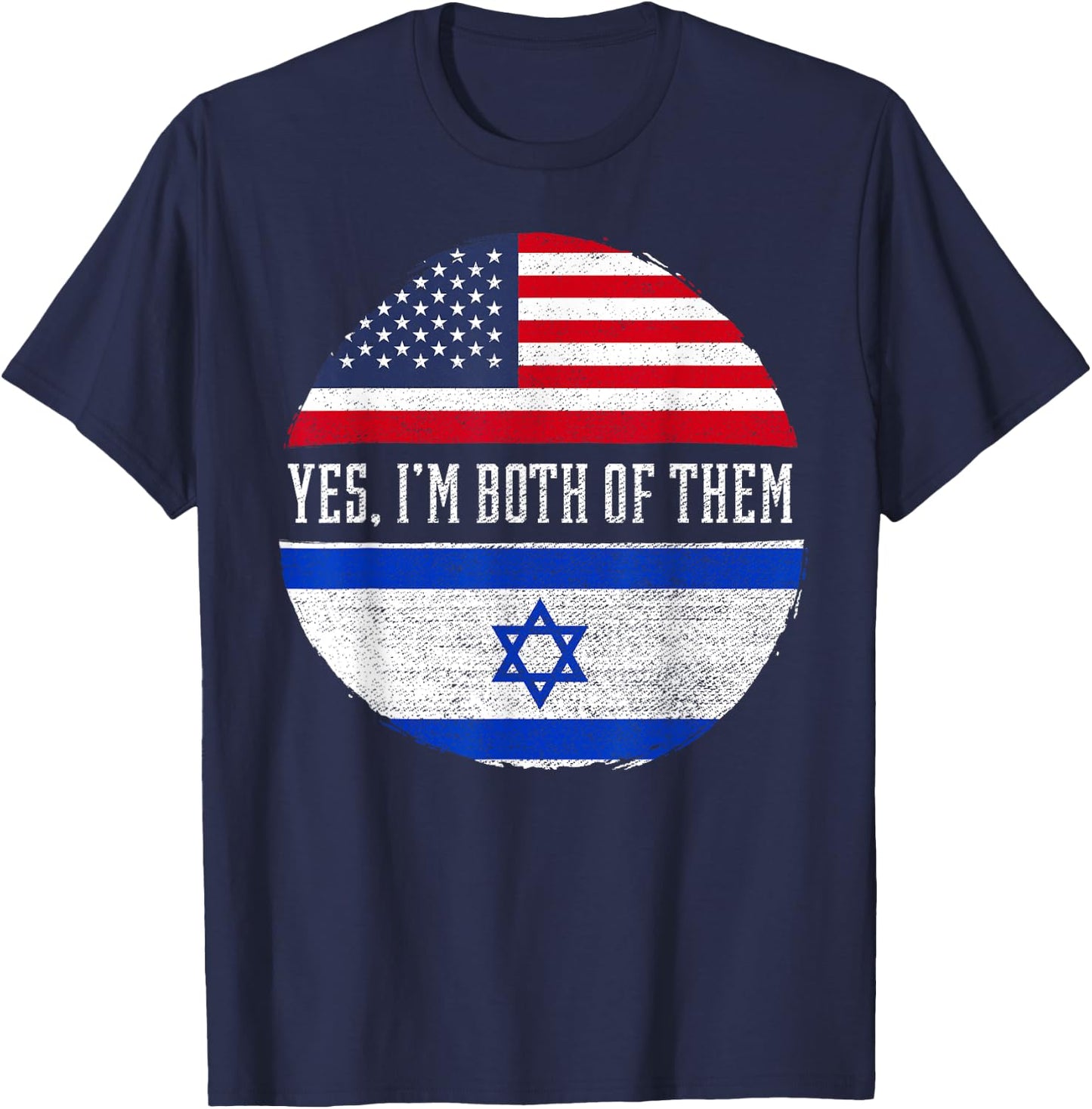 Half American Half Israeli USA Flag Israel Heritage DNA T-Shirt - T-Shirt | Navy