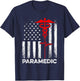 Paramedics USA Flag Doctor Ambulance Nurse Emergency Medical T-Shirt - T-Shirt | Navy