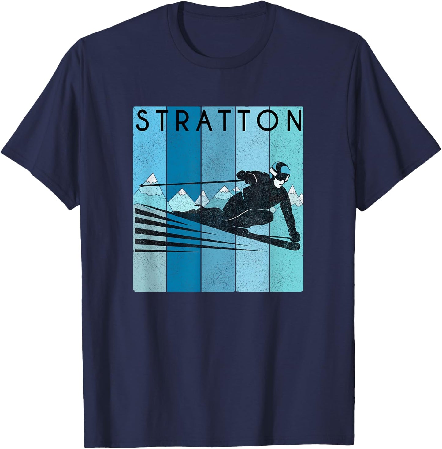 Retro Stratton, Vermont Ski / Vintage Stratton, VT Ski T-Shirt - T-Shirt | Navy