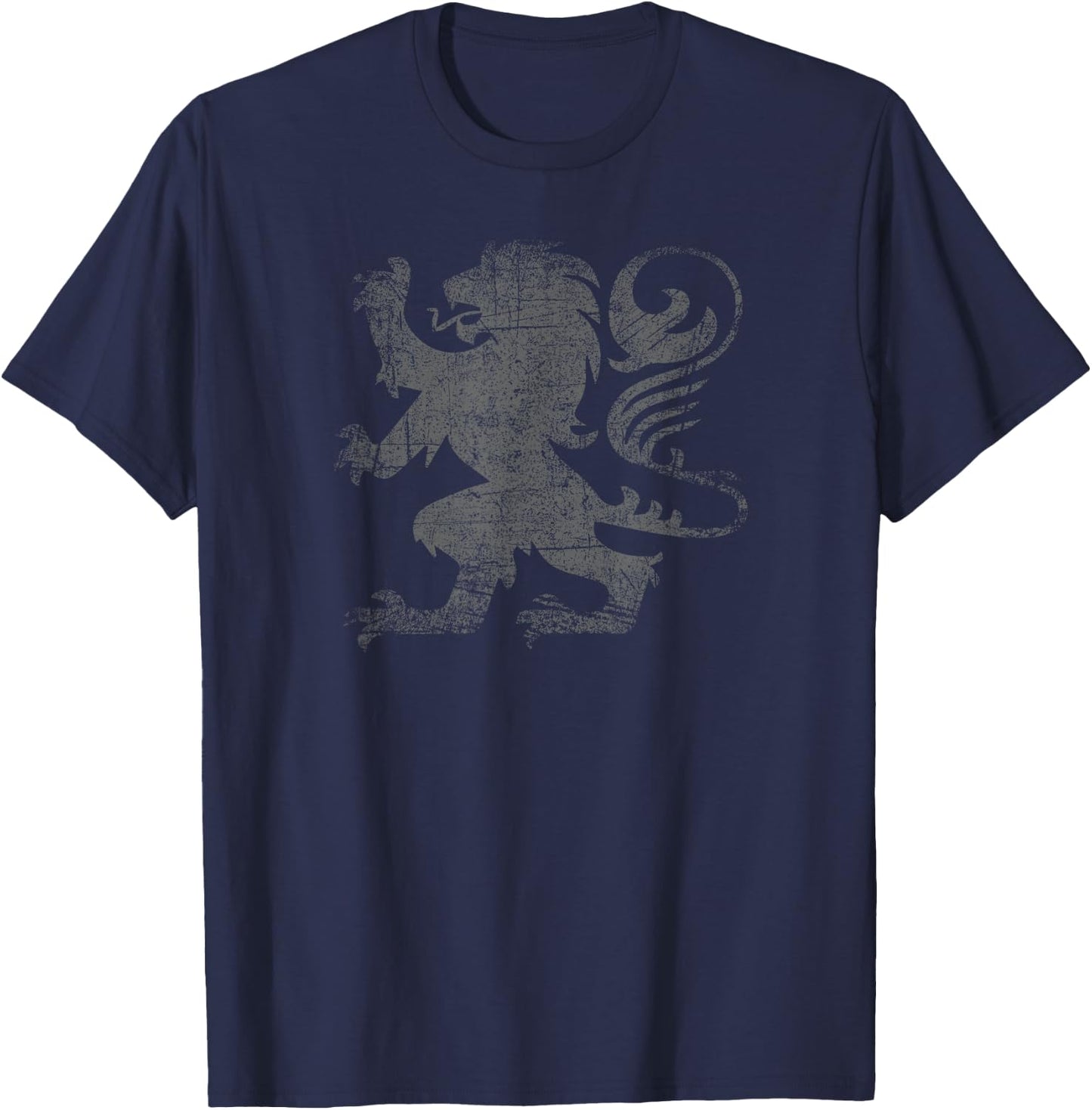 Scottish Flag Lion Rampant Heraldry Distressed Flag Scotland T-Shirt - T-Shirt | Navy
