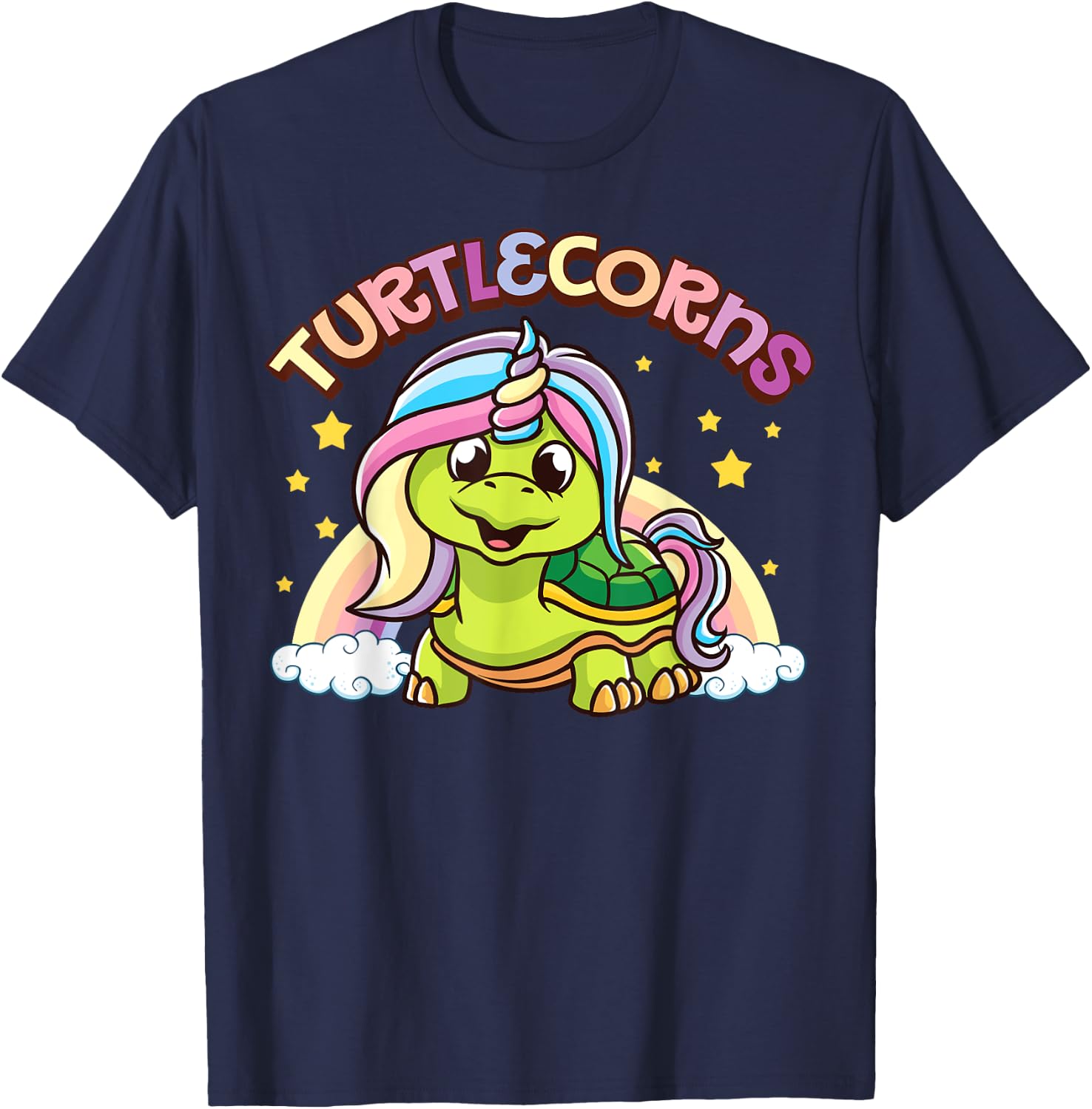 Turtlecorns Turtle Unicorn Cute, Adorable and Funny Design T-Shirt - T-Shirt | Navy