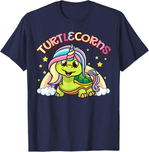 Turtlecorns Turtle Unicorn Cute, Adorable and Funny Design T-Shirt - T-Shirt | Navy