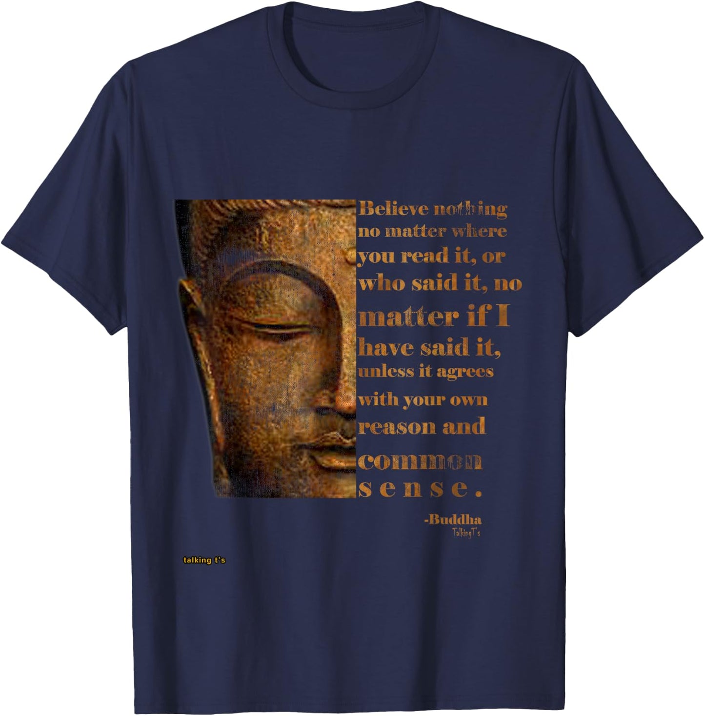 Buddha Quote Peace Love Joy The Buddha T-Shirt - T-Shirt | Navy