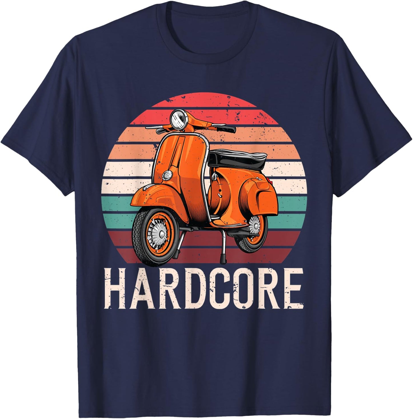 Hardcore Moped Life Funny Scooter Driver Bike men women T-Shirt - T-Shirt | Navy