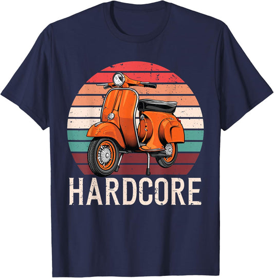 Hardcore Moped Life Funny Scooter Driver Bike men women T-Shirt - T-Shirt | Navy