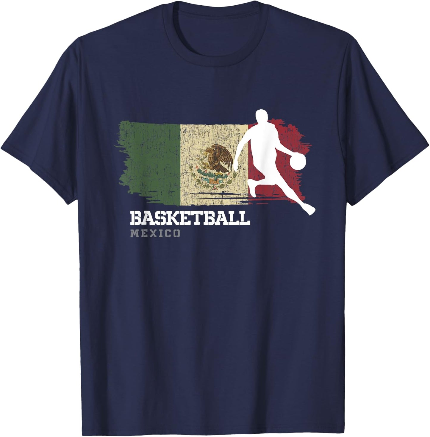 Mexico Basketball Team B-Ball Basketball T-Shirt - T-Shirt | Navy