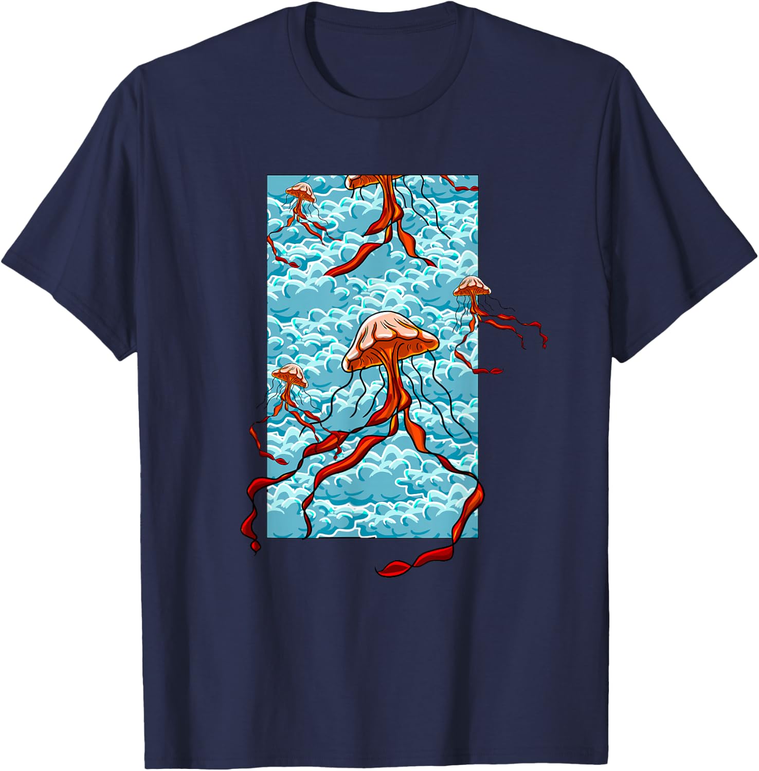 Jellyfish Sky Graphics Rave Techno Dance EDM Lover Gift T-Shirt - T-Shirt | Navy