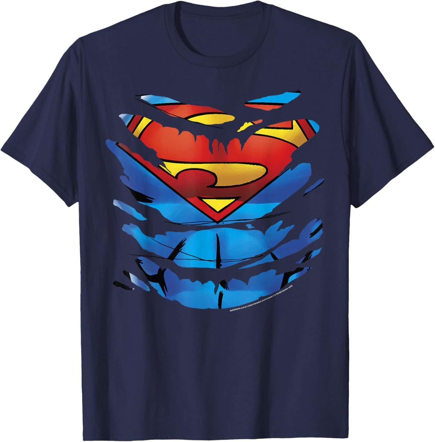 DC Comics Superman Costume Rip Through Small T-Shirt - T-Shirt | Navy