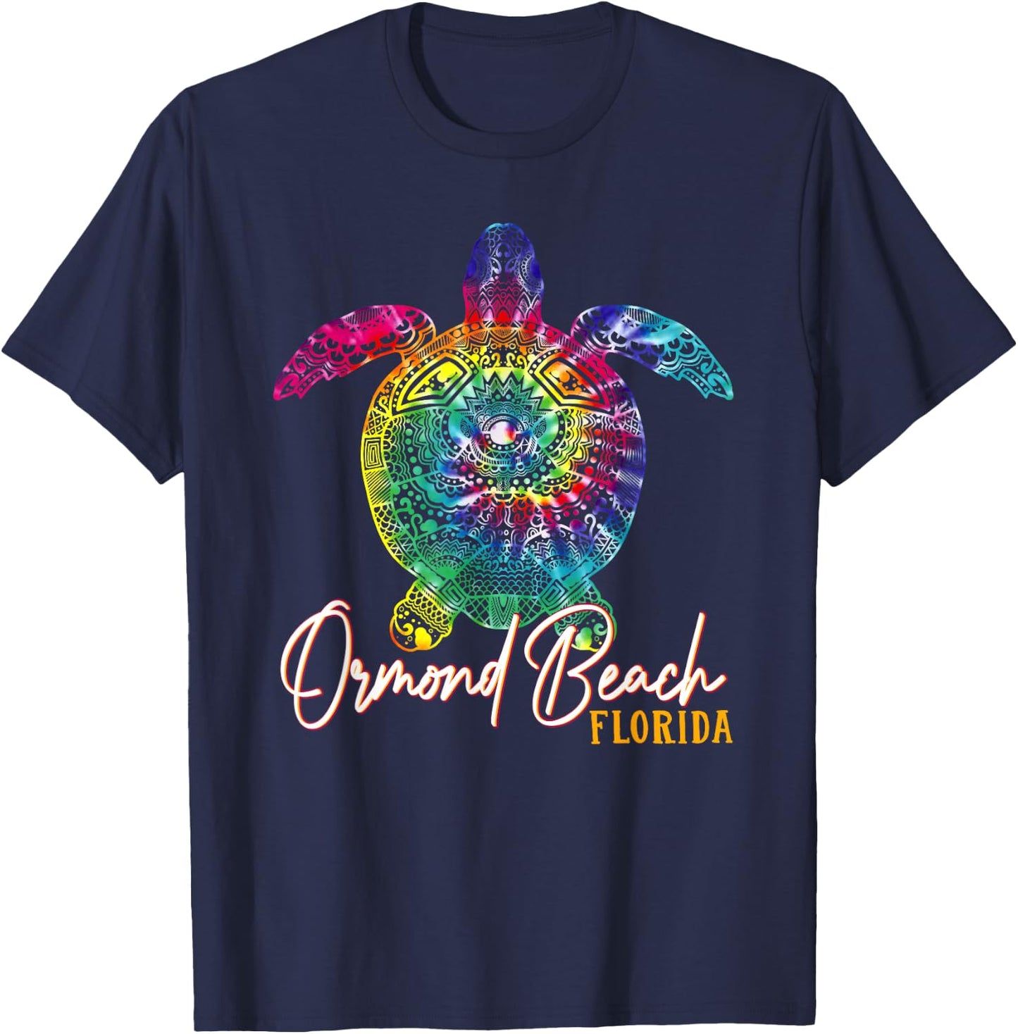 Ormond Beach Tie Dye Sea Turtle Matching Family Vacation T-Shirt - T-Shirt | Navy