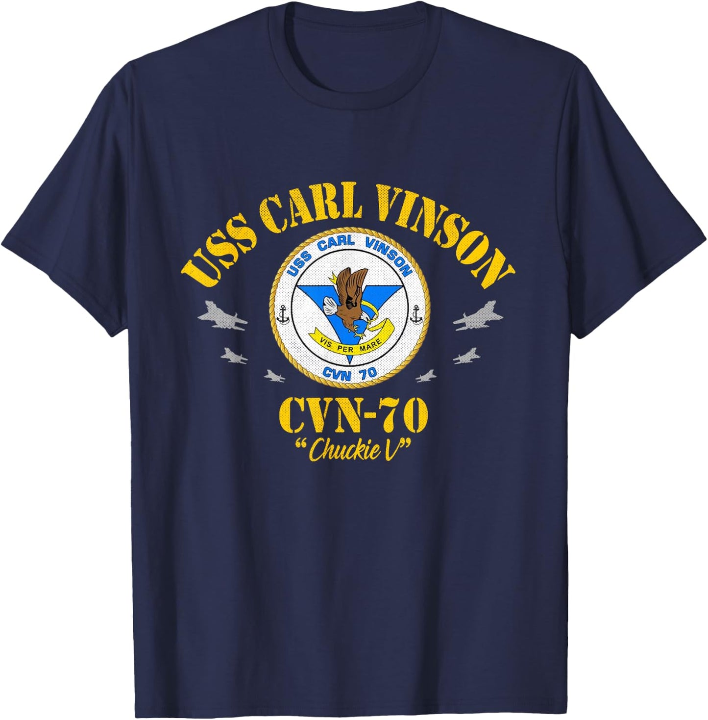 USS Carl Vinson (CVN-70) Aircraft Carrier Veteran Flag T-Shirt - T-Shirt | Navy