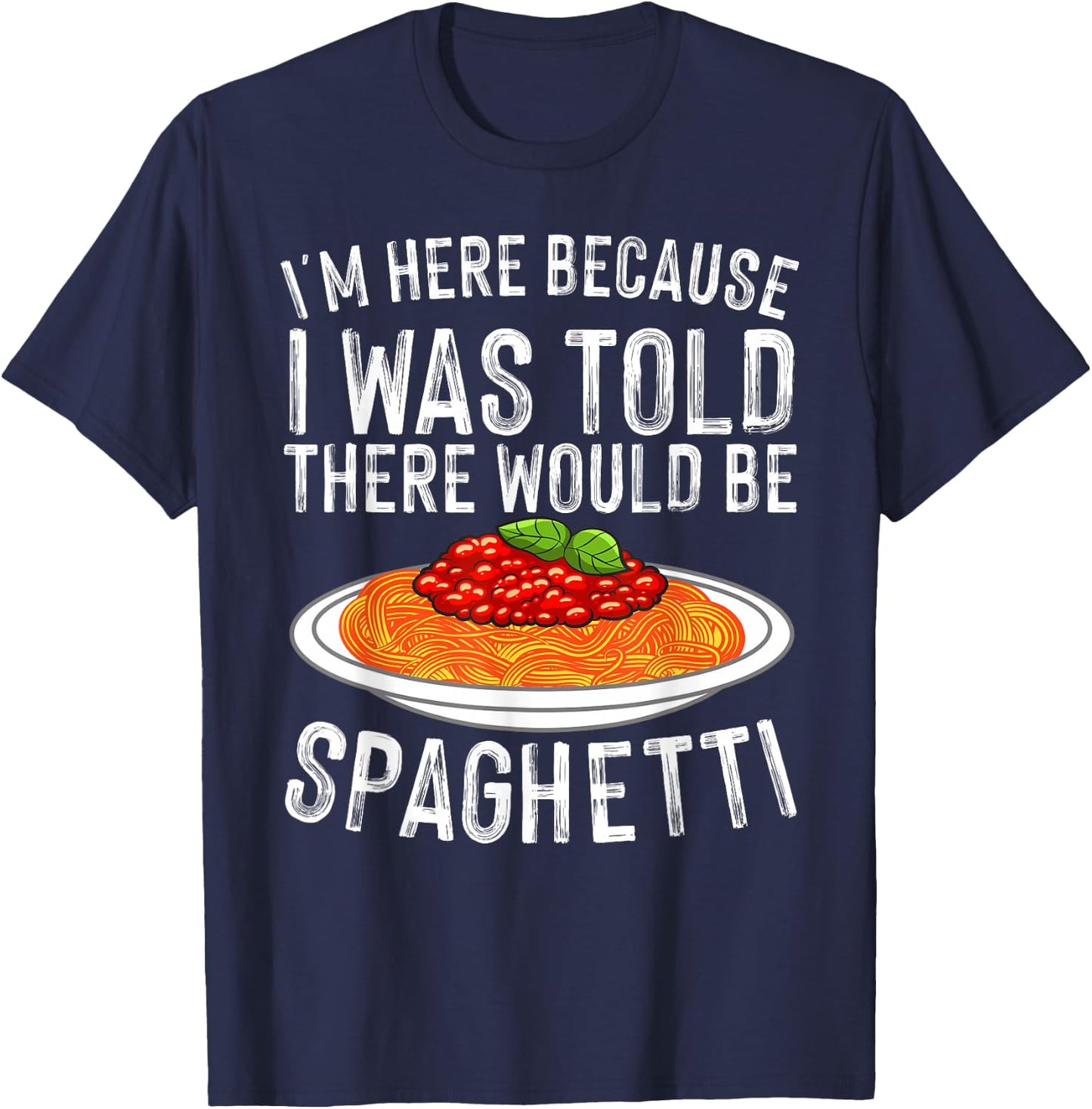 Cute Spaghetti Design Women Spaghetti Pasta Lovers T-Shirt - T-Shirt | Navy
