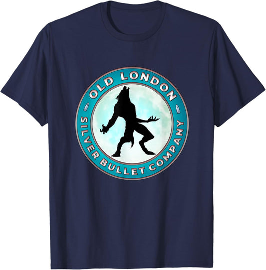 Werewolf Hunter Old London Silver Bullet Company Gift T-Shirt - T-Shirt | Navy