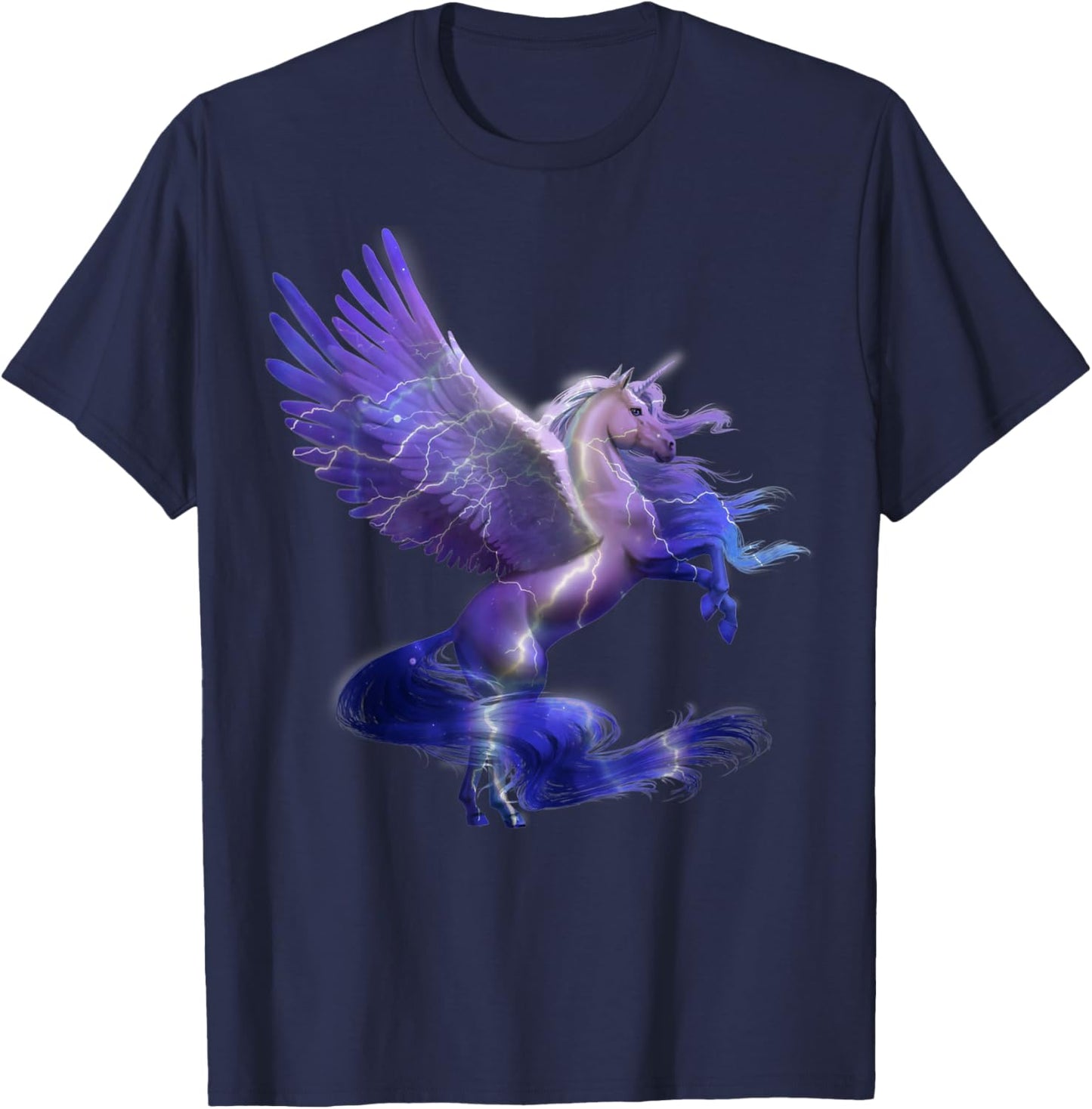 Unicorn Magical Mystical Purple Unicorn Pegasus T-Shirt - T-Shirt | Navy