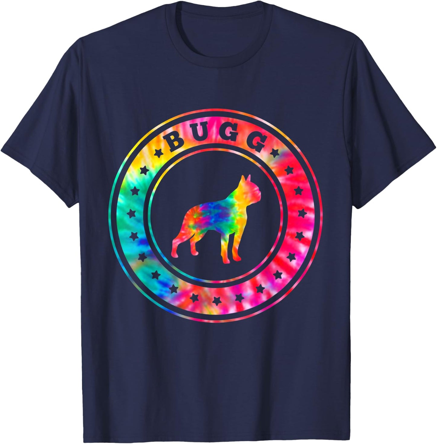 Tie Dye Bugg Dog Mom Dad Pet Lover T-Shirt - T-Shirt | Navy