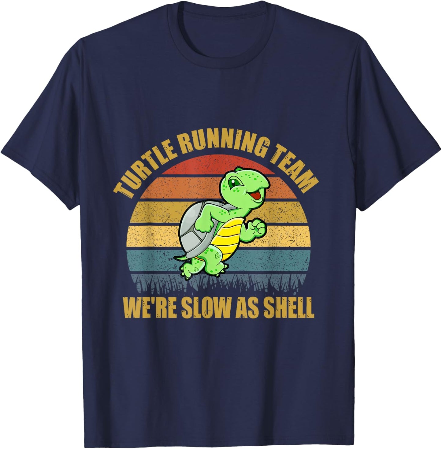 Turtle Running Team We're Slow As Shell Running Marathon T-Shirt - T-Shirt | Navy