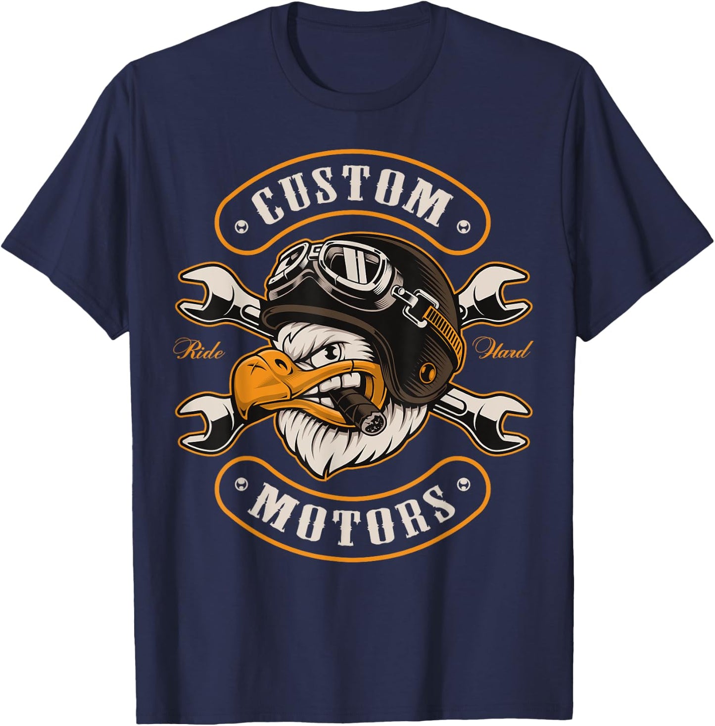 Beautiful biker, motorcycle club, eagle, chopper gift T-Shirt - T-Shirt | Navy