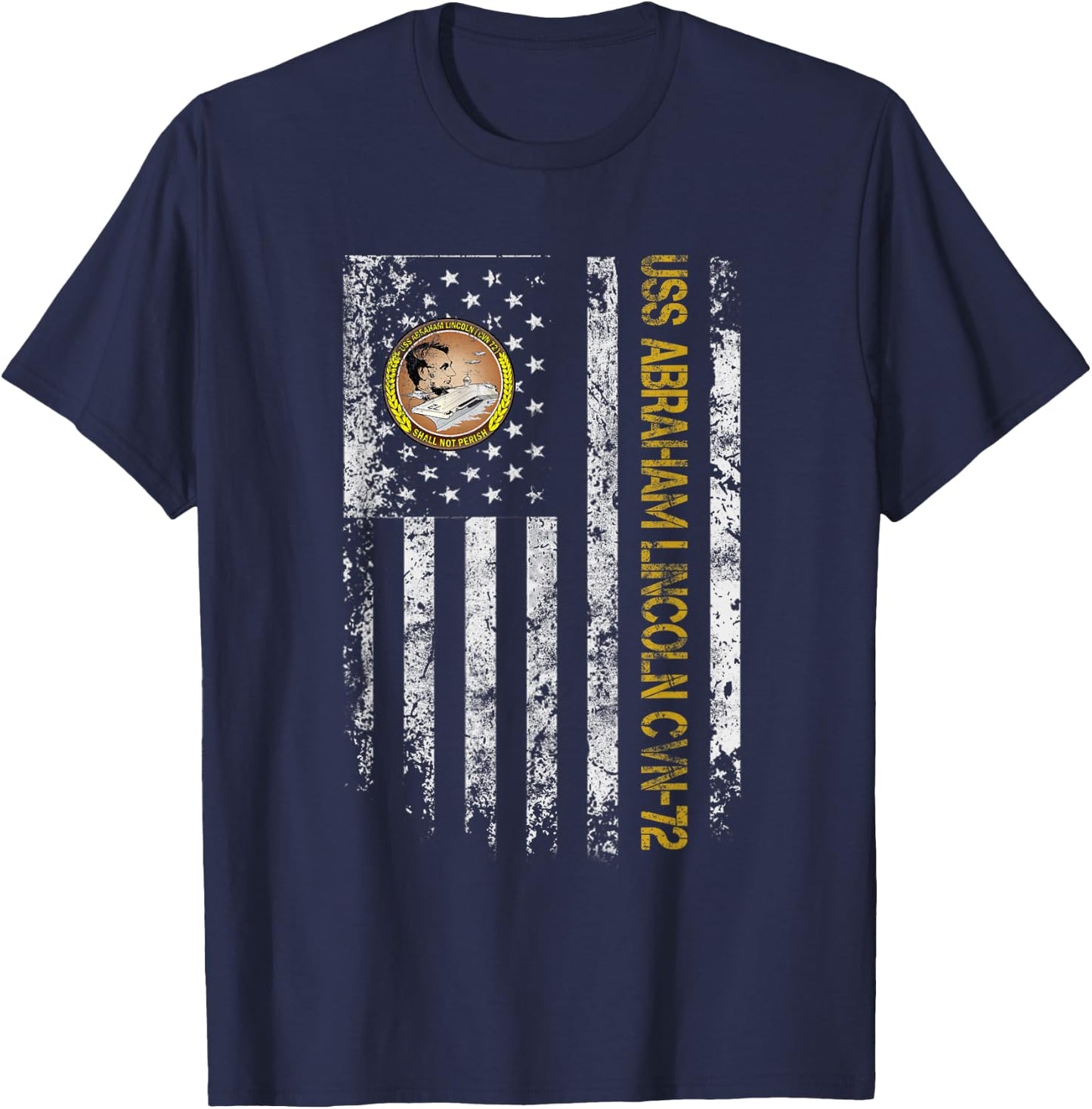 Proud US Military Warships USS CVN-72 Veterans Day Black T-Shirt - T-Shirt | Navy