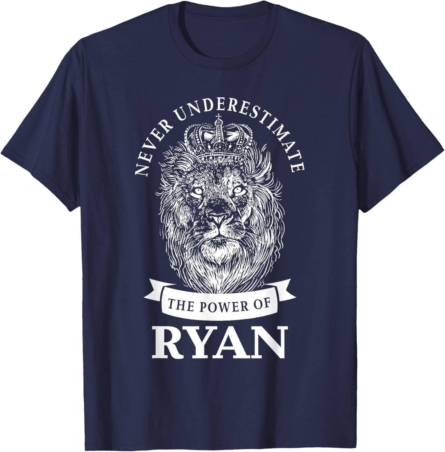 Ryan Gift Name Lion T-Shirt - T-Shirt | Navy