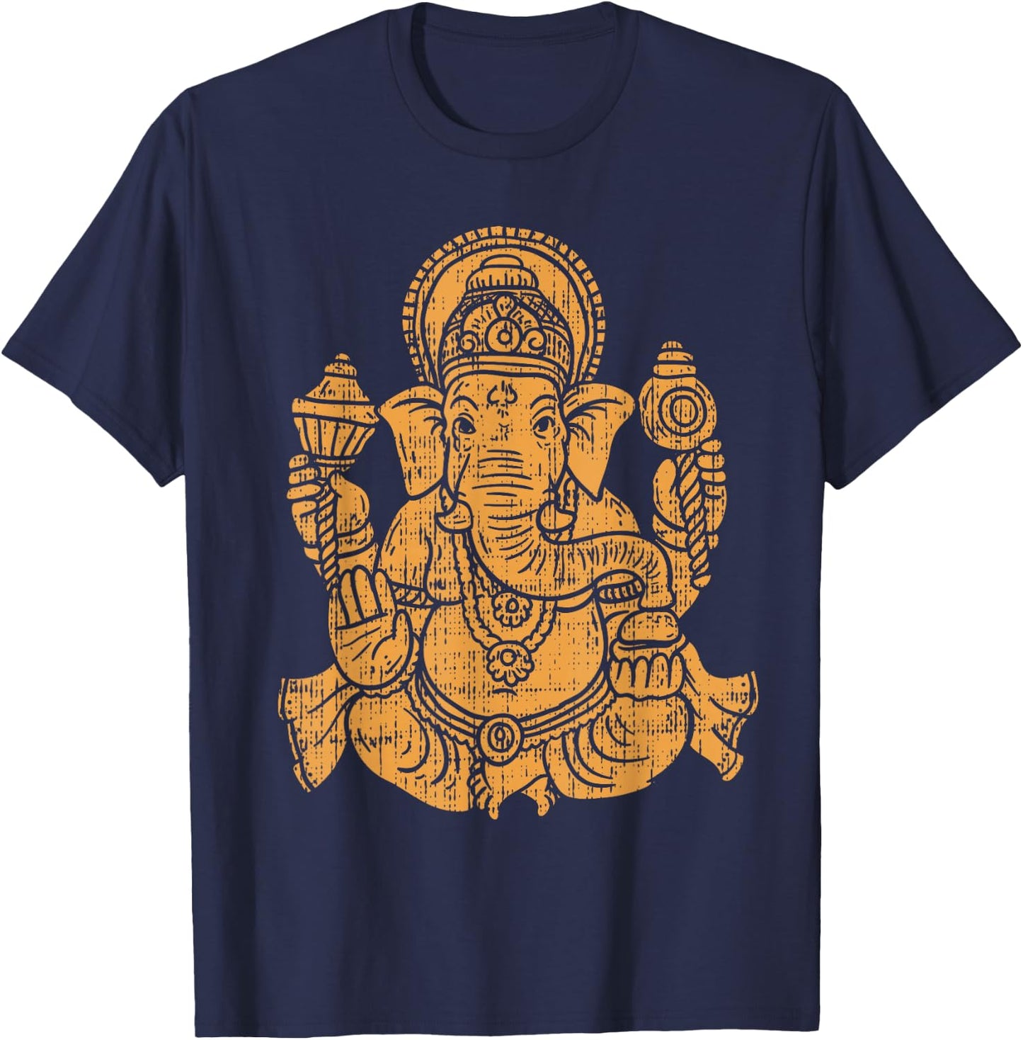 Elephant Om Yoga Ganesha Indian God Ganesh Chaturthi Asian T-Shirt - T-Shirt | Navy