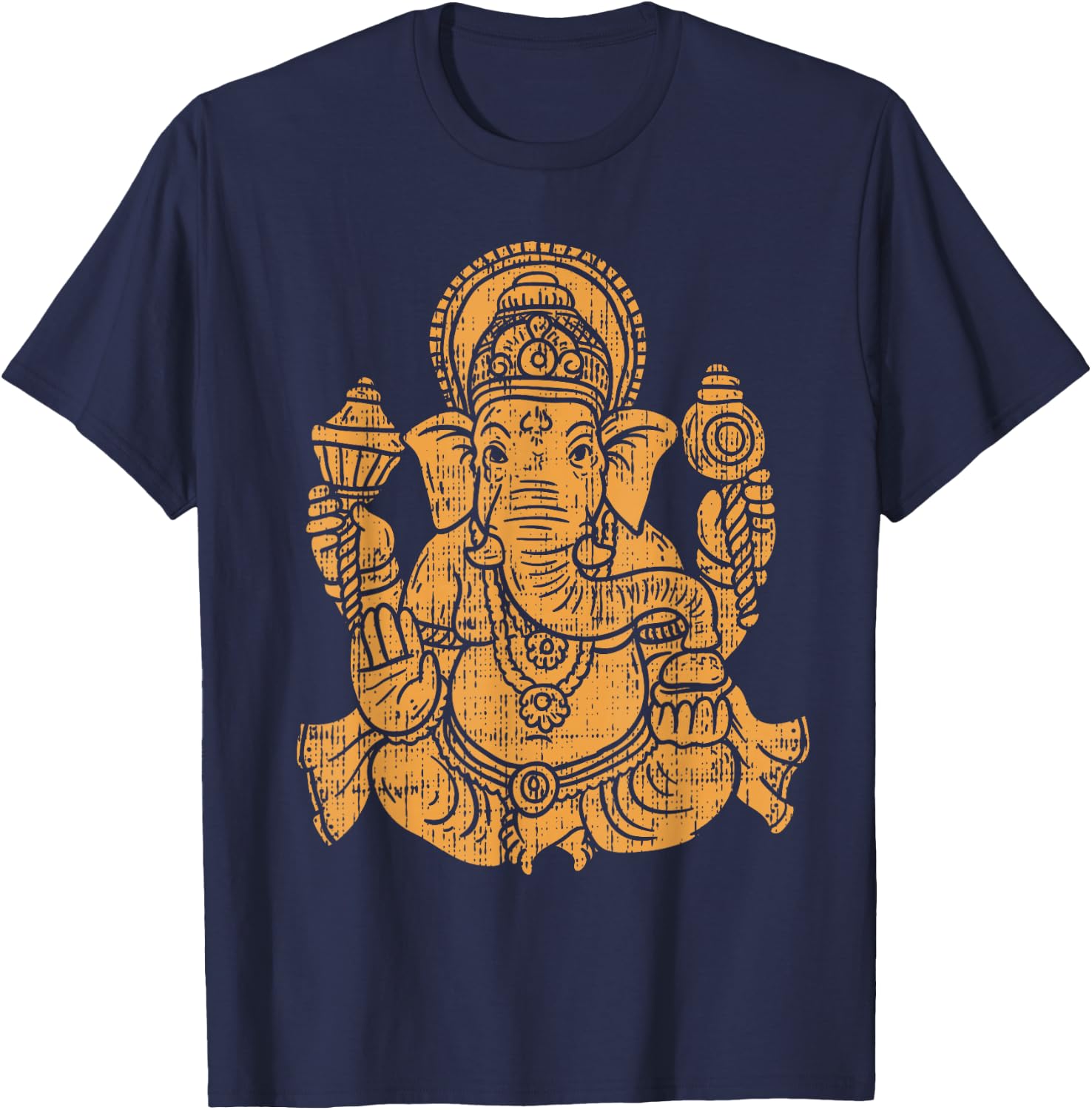 Elephant Om Yoga Ganesha Indian God Ganesh Chaturthi Asian T-Shirt - T-Shirt | Navy