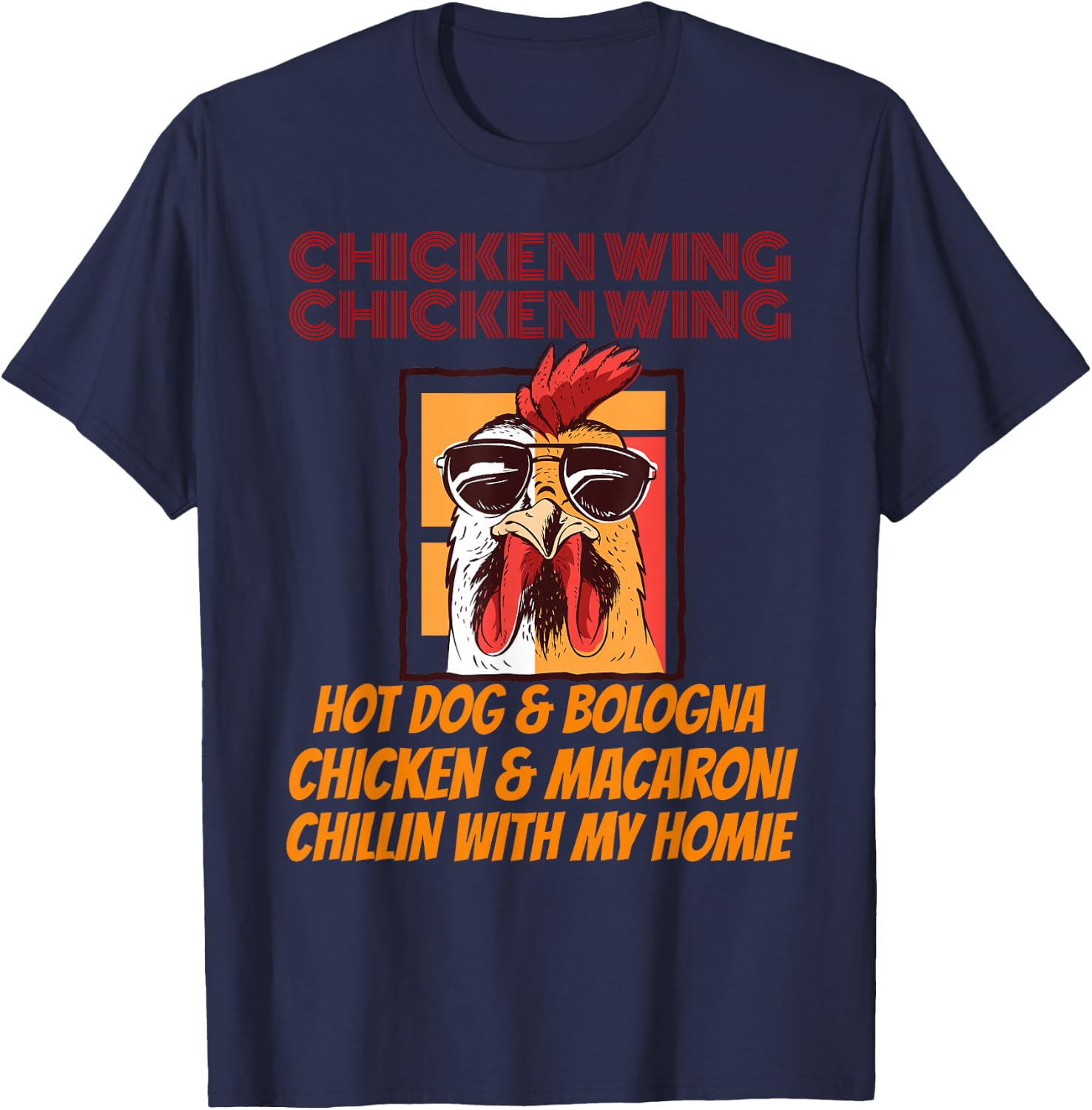 Kids chicken wing chicken wing hot dog and bologna T-Shirt - T-Shirt | Navy
