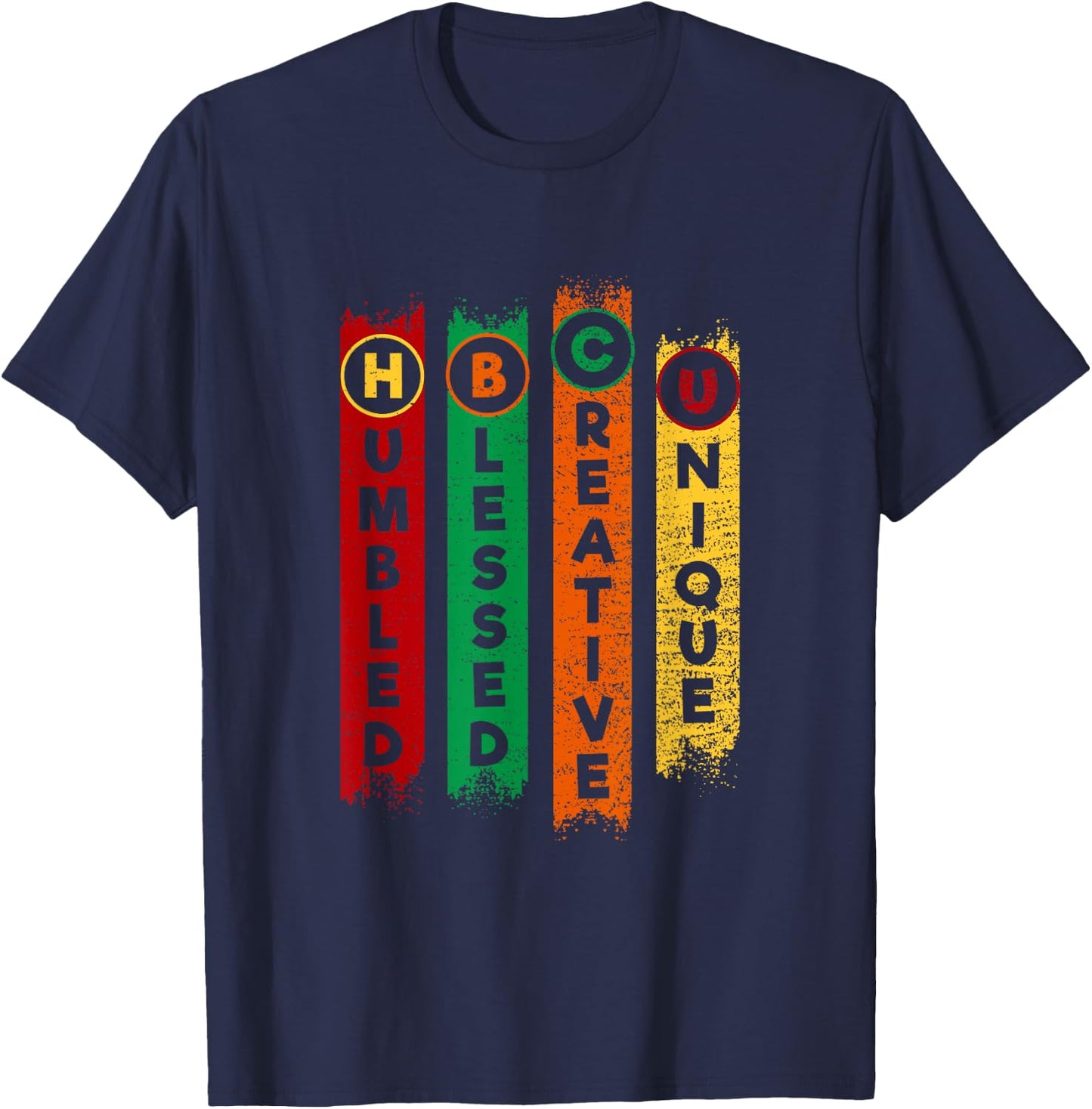 HBCU Humbled Blessed Creative Unique Black College T-Shirt - T-Shirt | Navy