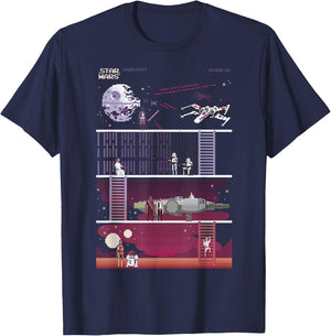 Star Wars Retro Video Game Theme T-Shirt - T-Shirt | Navy