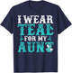 I Wear Teal For My Aunt Cervical Cancer Awareness T-Shirt - T-Shirt | Navy