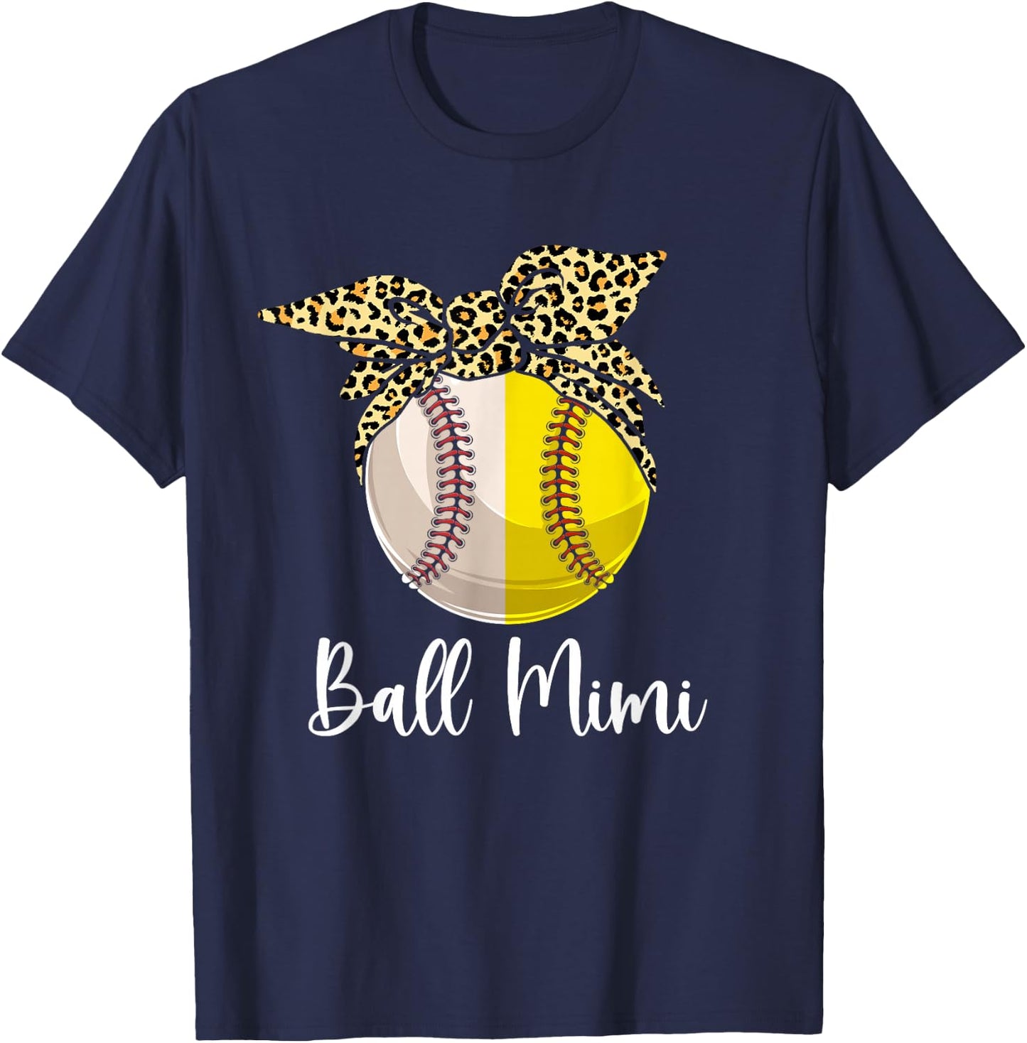 Ball Mimi Both Of Softball Baseball Mothers' Day T-Shirt - T-Shirt | Navy