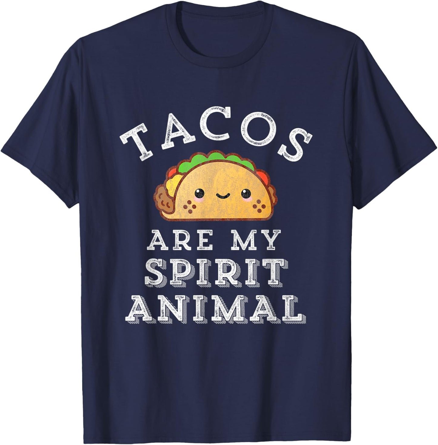 Tacos Are My Spirit Animal Mexican Food Funny Spicy Retro T-Shirt - T-Shirt | Navy