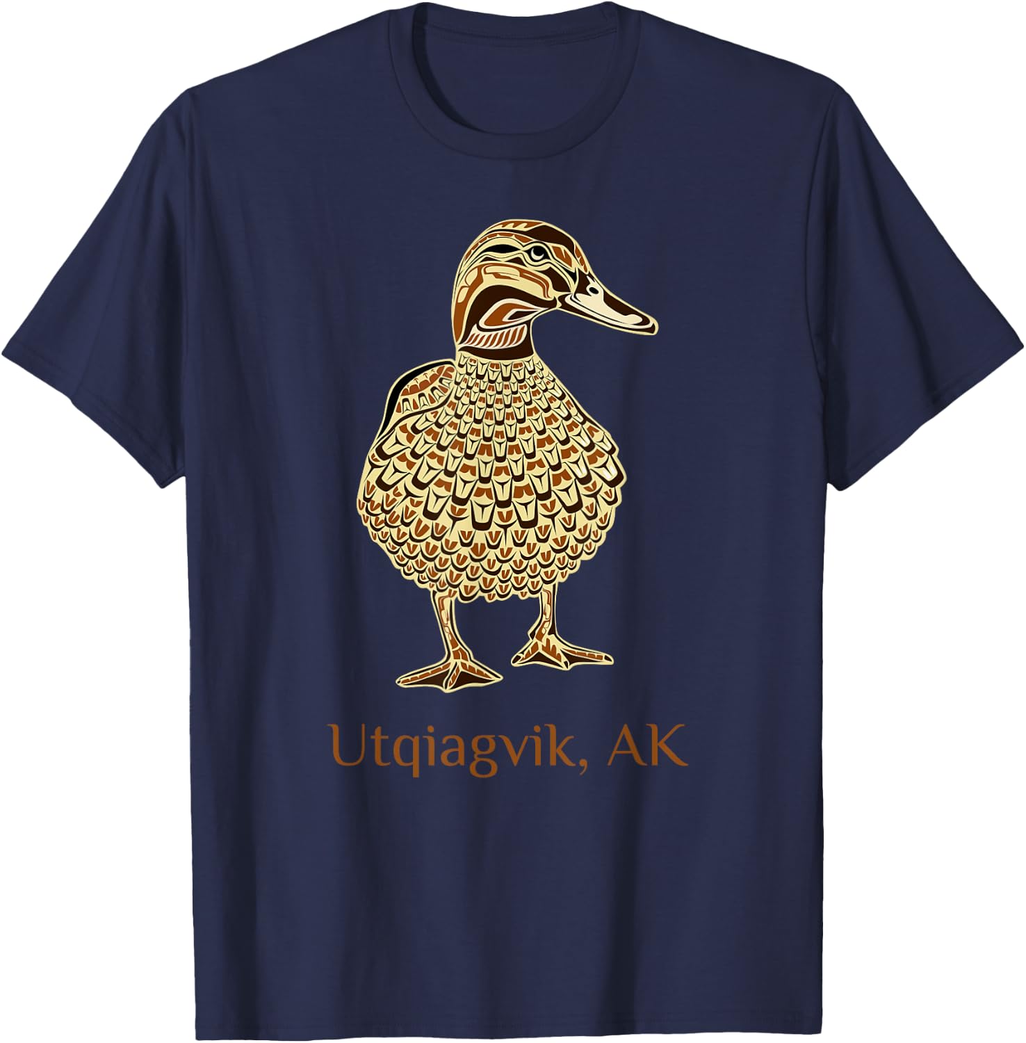 Utqiagvik Alaska Mallard Duck Bird Lover Native American T-Shirt - T-Shirt | Navy