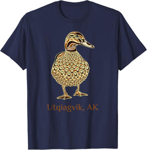 Utqiagvik Alaska Mallard Duck Bird Lover Native American T-Shirt - T-Shirt | Navy