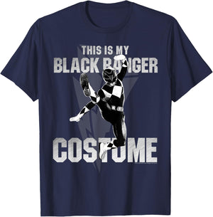 Power Rangers Black Ranger Halloween Costume Vintage T-Shirt - T-Shirt | Navy