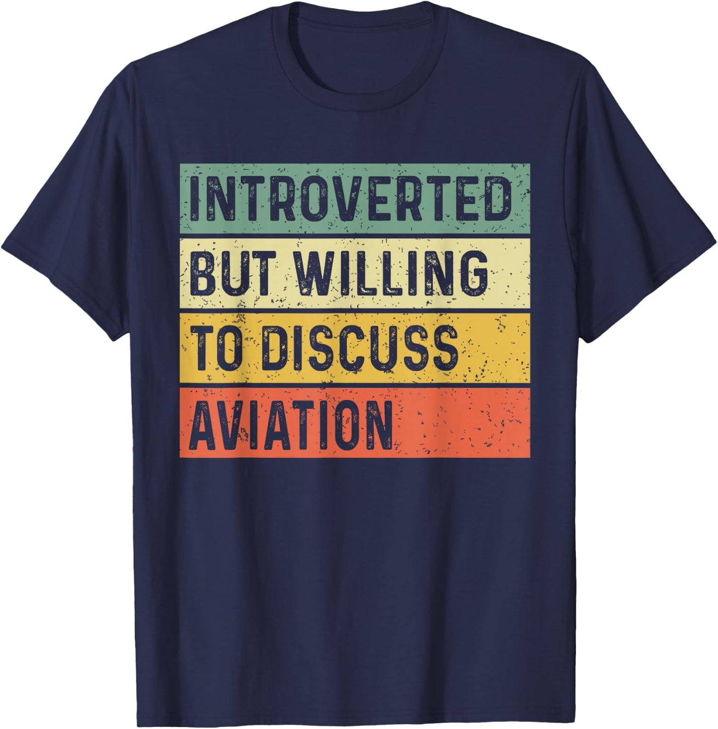Funny Introverted But Willing To Discuss Aviation Airplane T-Shirt - T-Shirt | Navy