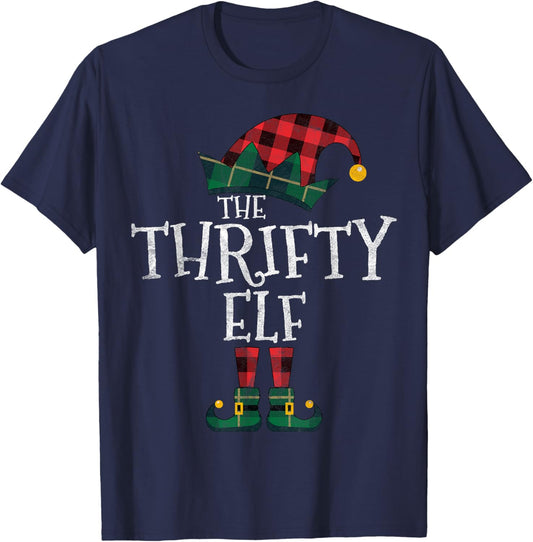 The Thrifty Elf Matching Family Group Gift Funny Christmas T-Shirt - T-Shirt | Navy