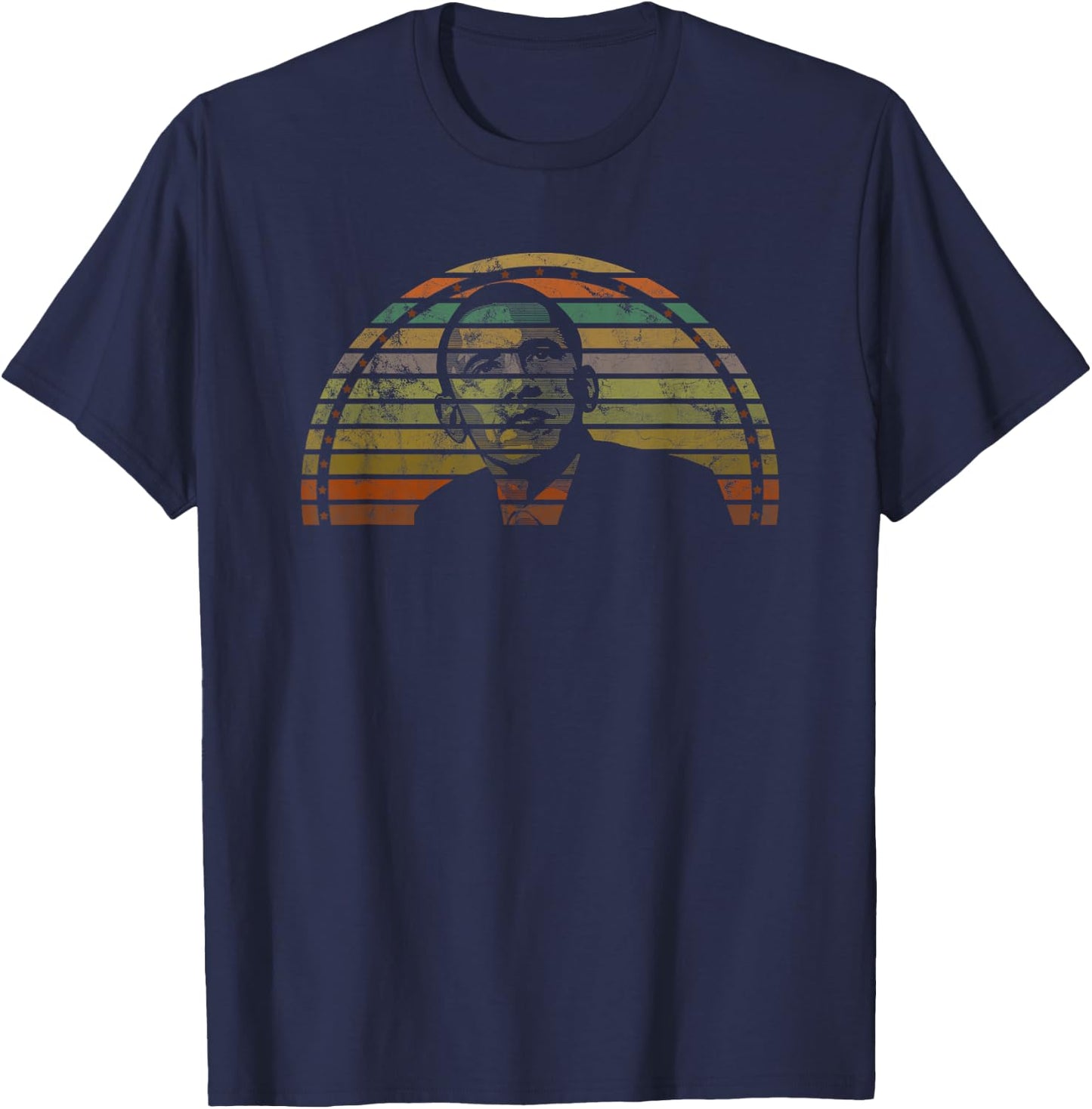 Barack Obama 44th USA President Vintage T-Shirt - T-Shirt | Navy