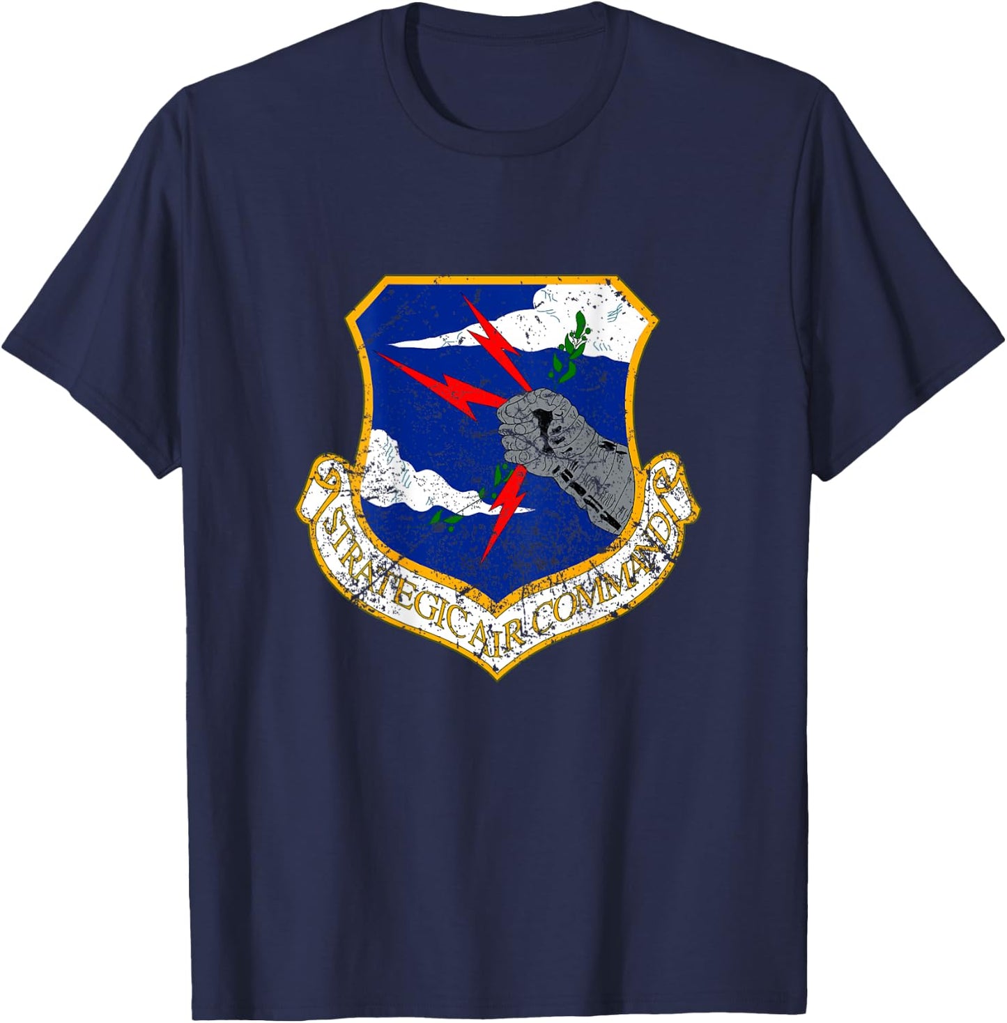 Strategic Air Command Military Pilot Roundel [Back] T-Shirt - T-Shirt | Navy