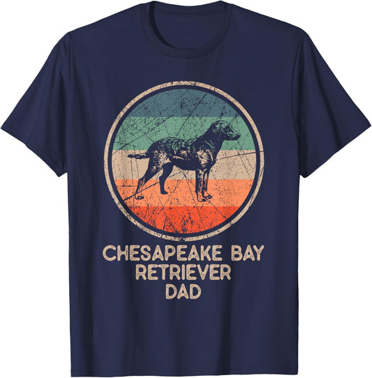 Chesapeake Bay Dog - Vintage Chesapeake Bay Retriever Dad T-Shirt - T-Shirt | Navy