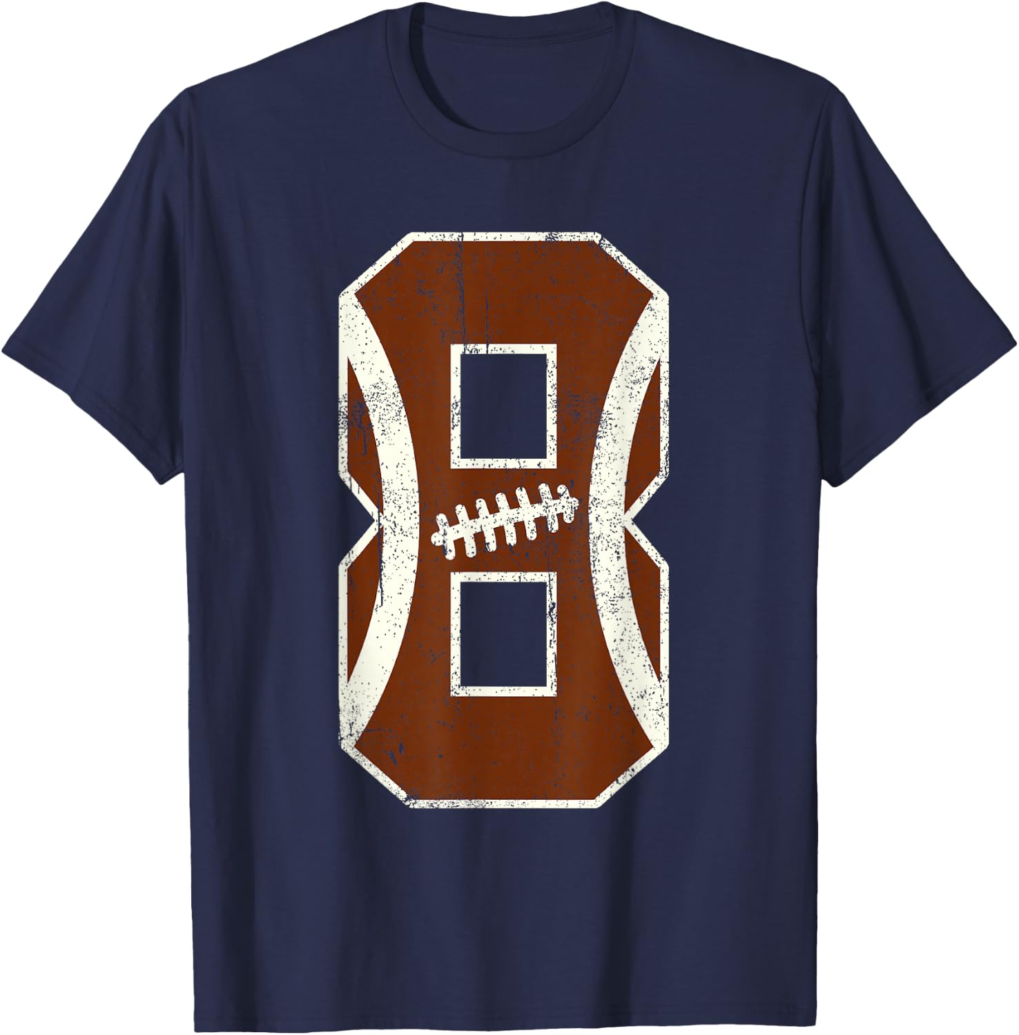 8th Birthday Football Lovers Bdy Boy 8 Year Old Girl T-Shirt - T-Shirt | Navy