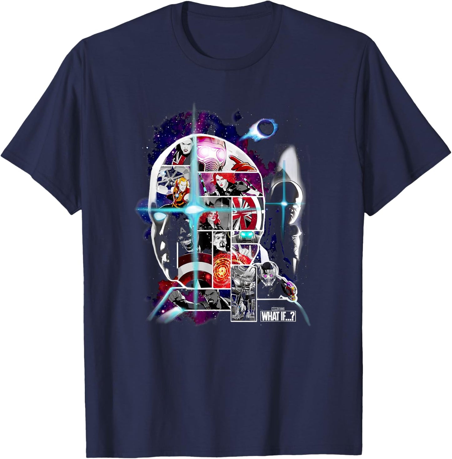 Marvel What If The Watcher Character Grid Fill T-Shirt - T-Shirt | Navy