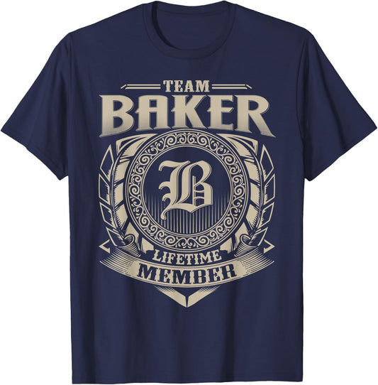 Team BAKER Lifetime Member Vintage BAKER Family T-Shirt - T-Shirt | Navy