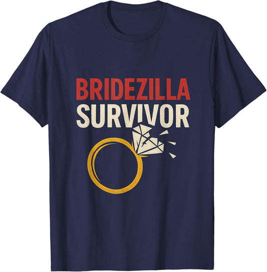 Rustic Bridezilla Survivor Bridal Party Design T-Shirt - T-Shirt | Navy