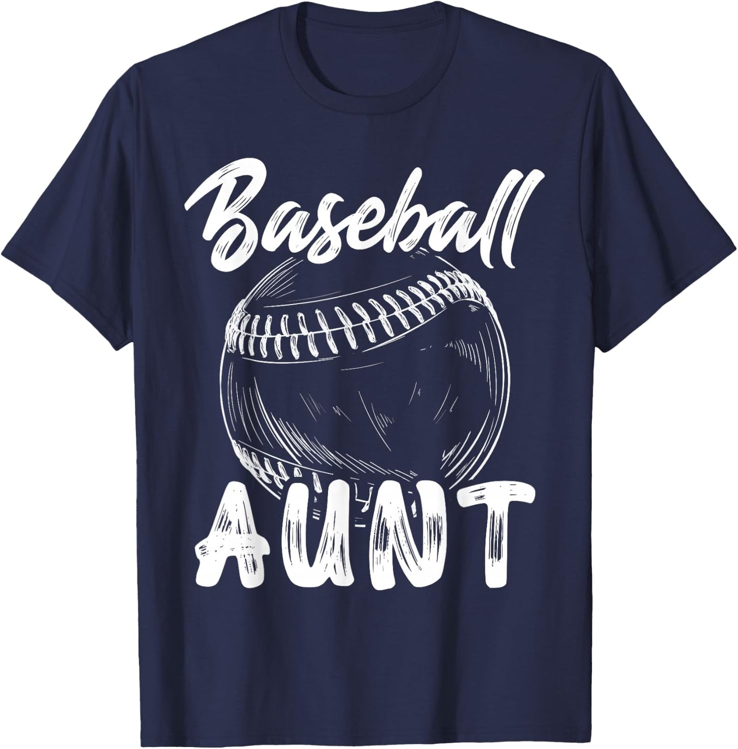 Baseball Aunt Family Matching Players Team Auntie T-Shirt - T-Shirt | Navy