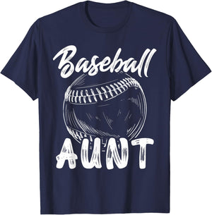 Baseball Aunt Family Matching Players Team Auntie T-Shirt - T-Shirt | Navy