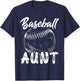 Baseball Aunt Family Matching Players Team Auntie T-Shirt - T-Shirt | Navy