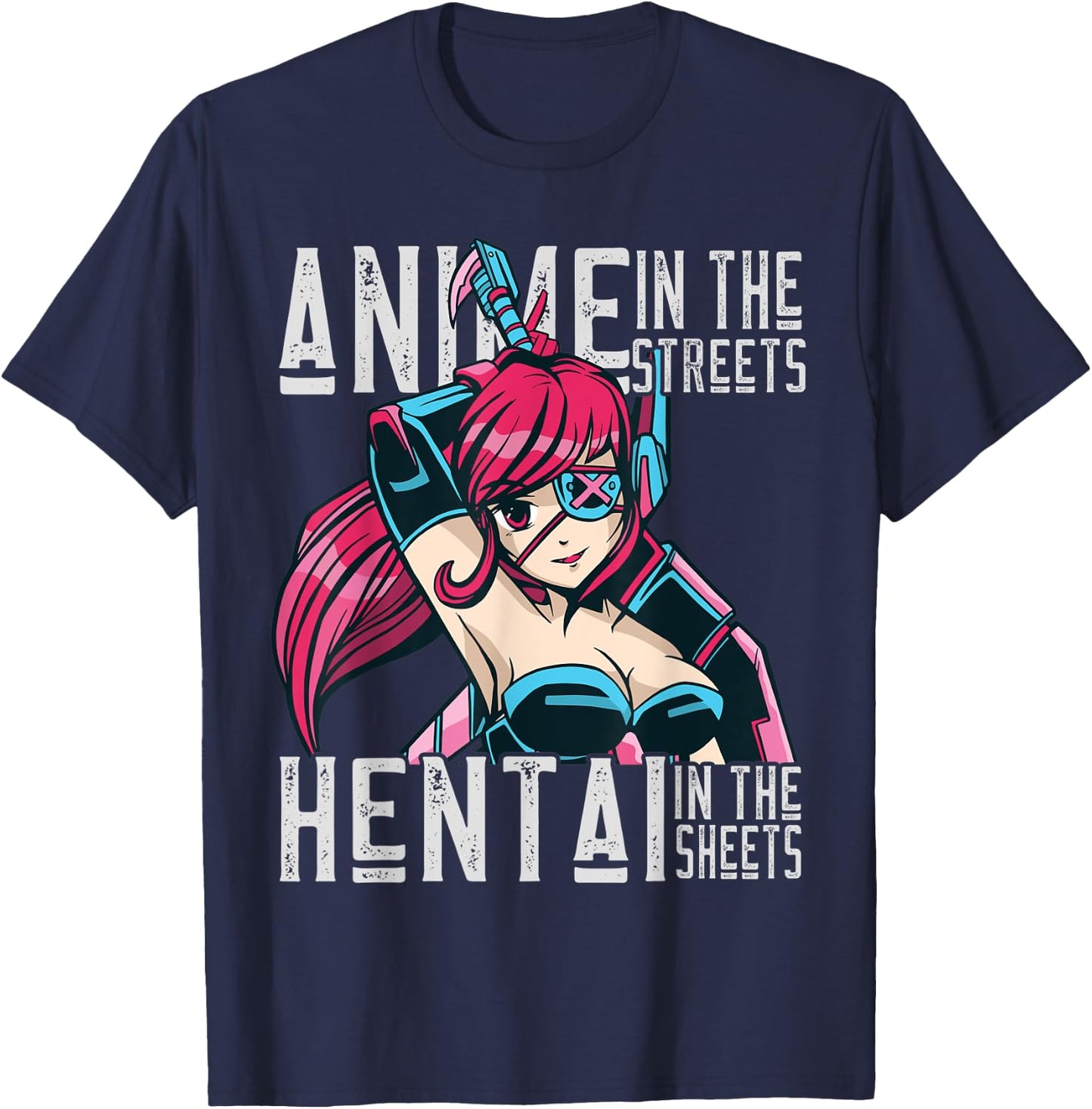 Anime Girls Hantai Shirts Uncensored T-Shirt - T-Shirt | Navy
