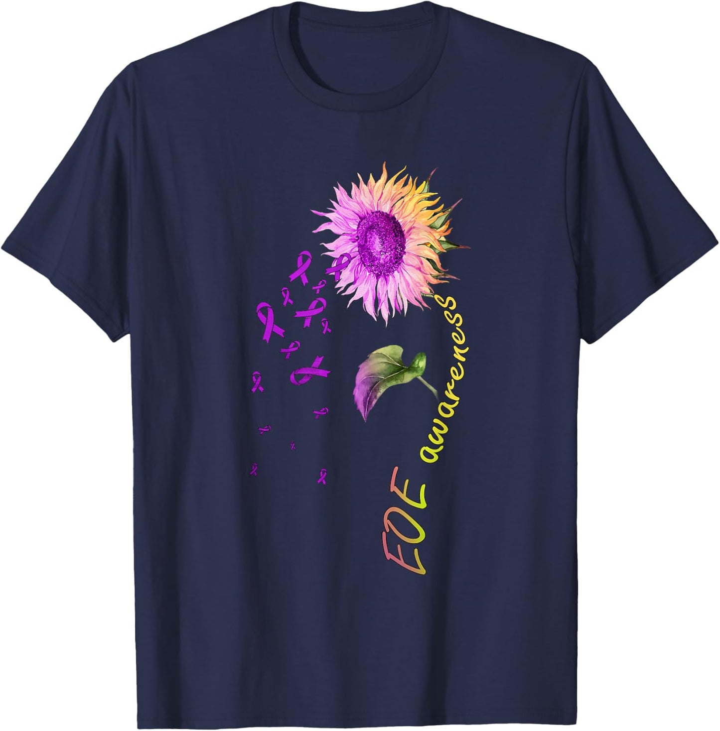 EOE Awareness Sunflower T-Shirt - T-Shirt | Navy