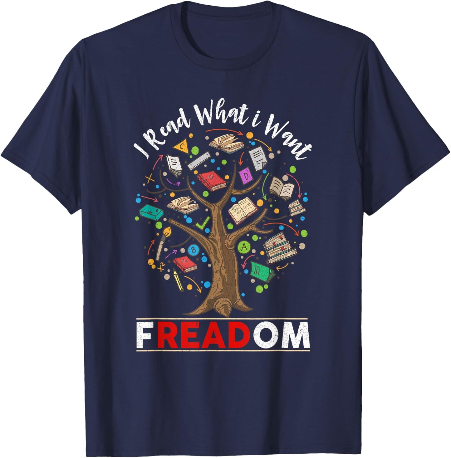 Vintage Censorship Freedom Reading Nerd I Read Banned Books Small T-Shirt - T-Shirt | Navy
